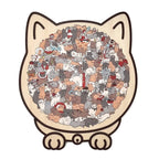 🔥Last Day 49% OFF - 135-Piece Morandi-Colored Cat Shaped Wooden Jigsaw Puzzle