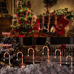 🎁 Holiday Special 50% OFF ⛄ Solar-powered Christmas candy canes with stars and snowflakes
