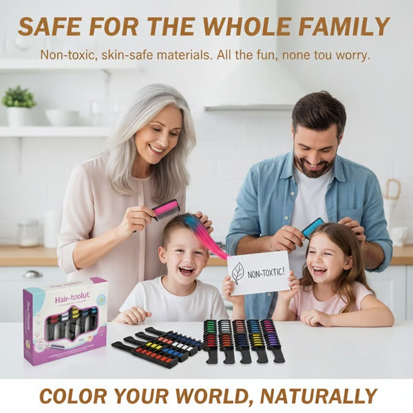 🎁 Holiday Special 🌈 Festive Fun Hair Chalk Combs