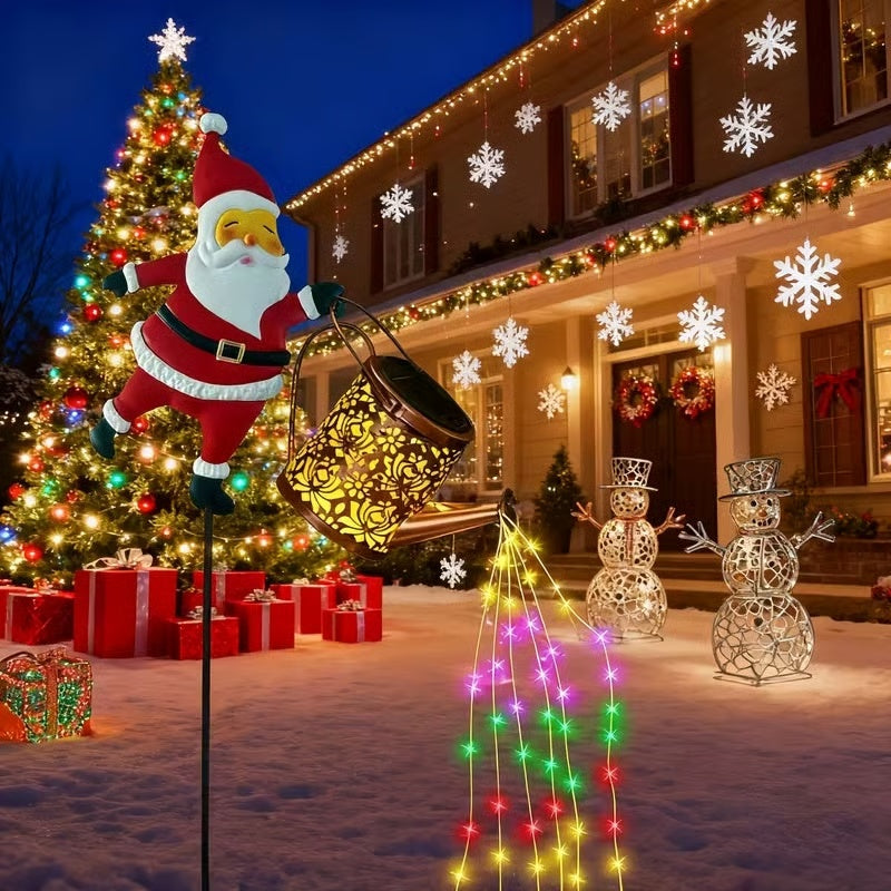 🎅 Holiday Special ✨ Christmas Claus Solar Kettle Lights
