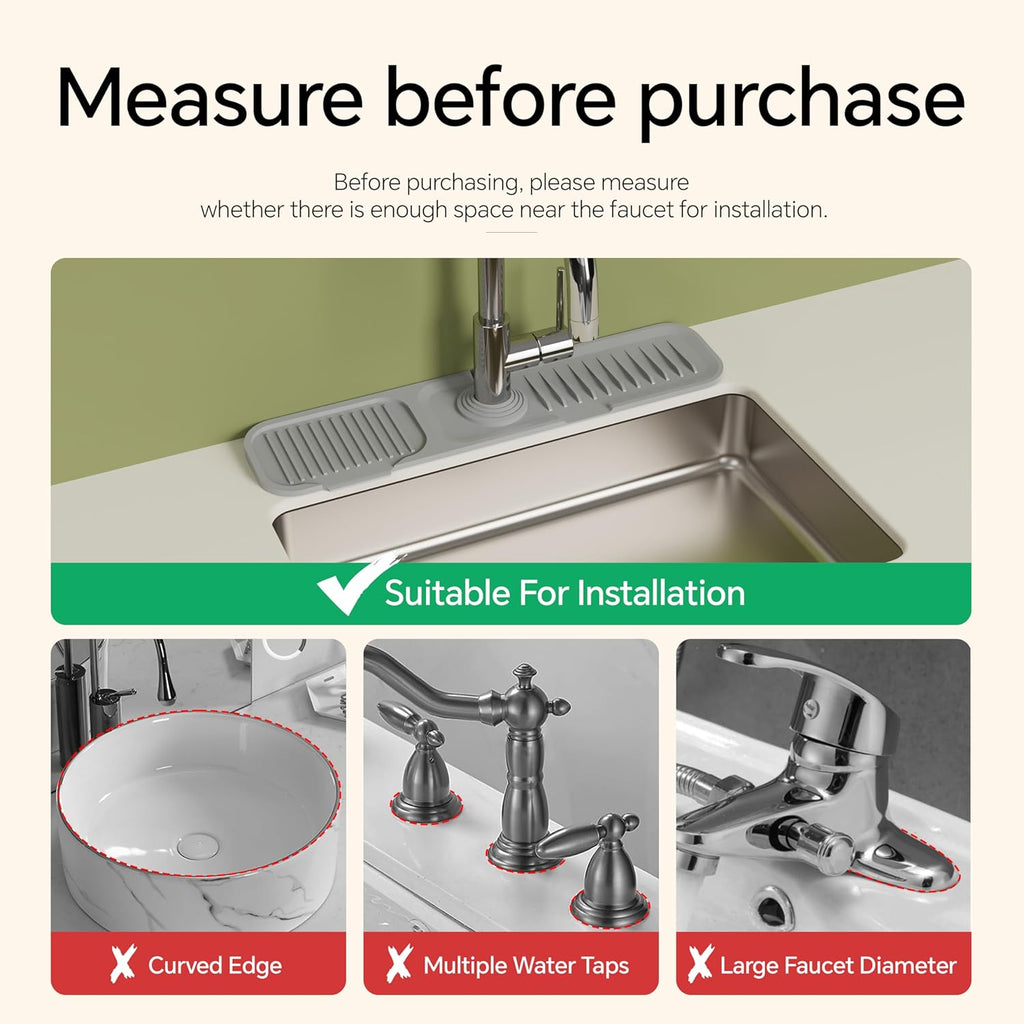 17"X3.9" Gray Kitchen Faucet Splash Guard