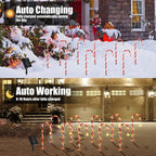 🎁 Holiday Special 50% OFF ⛄ Solar-powered Christmas candy canes with stars and snowflakes