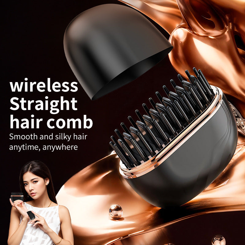 💥 Hot Sale 🌟 Mini cordless hair straightener with a copper heating plate for smooth styling