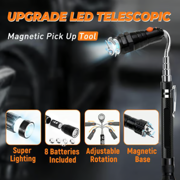 ⏰ Super Discount 🌟 Telescopic rotating flashlight with magnet