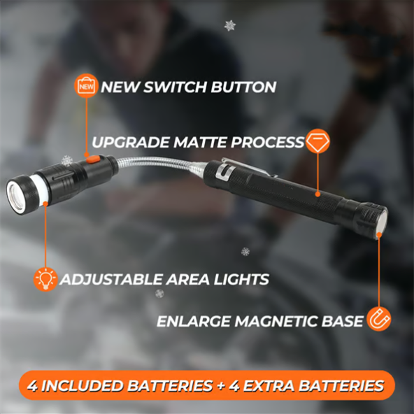 ⏰ Super Discount 🌟 Telescopic rotating flashlight with magnet