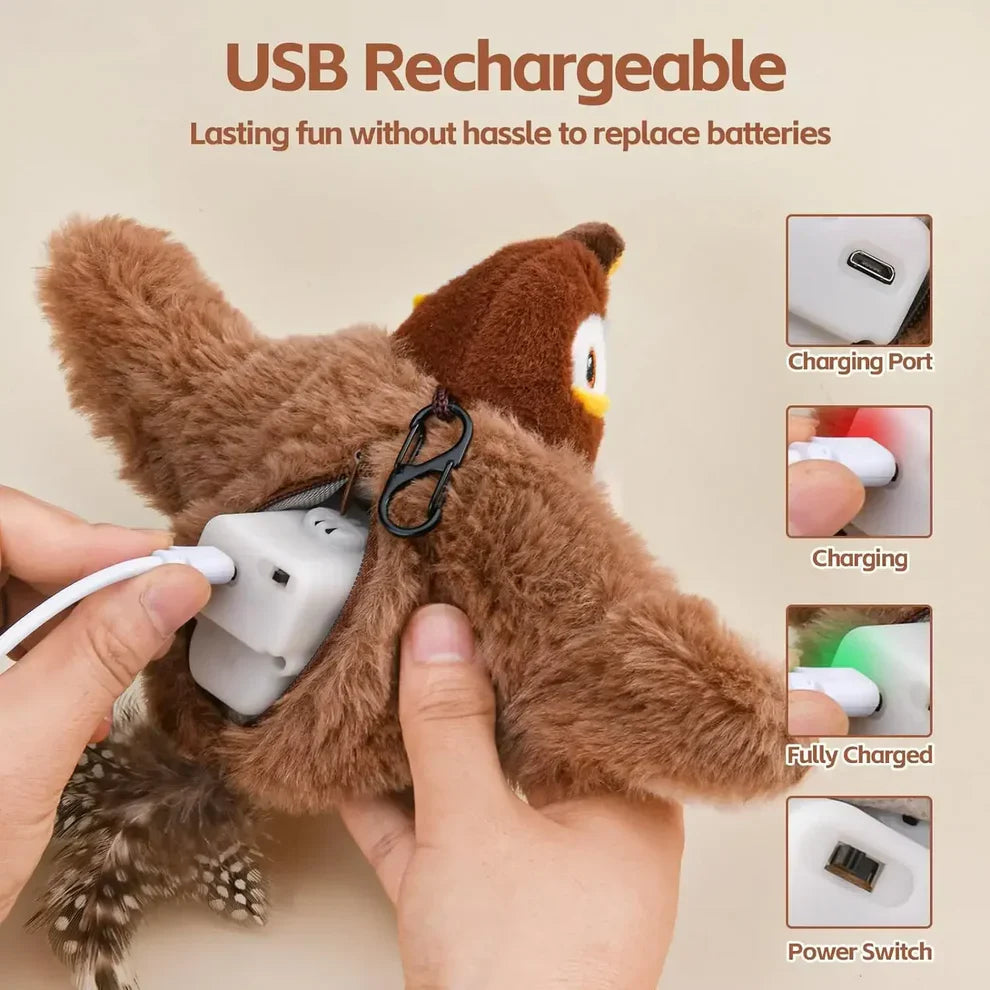 💥 Hot Sale 🐦 Interactive Flapping Bird Cat Toy